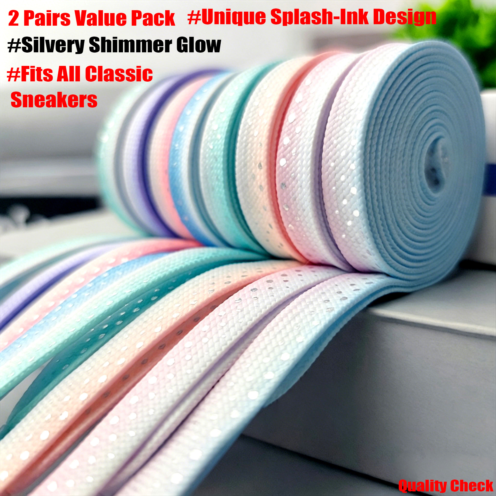 2 Pairs Gradient Splash Ink Si - Lace Replacement Flat recensie en prijs